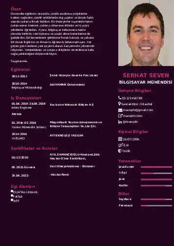 Bilgisayar Mühendisi CV Örnekleri cv indir